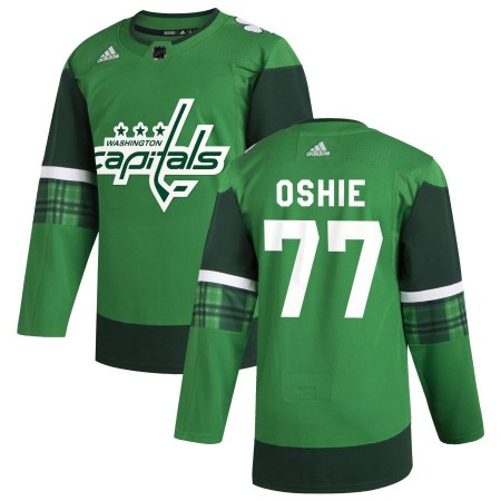 Washington Capitals T.J. Oshie 77 Adidas 2019-2020 St. Patrick's Day Authentic Shirt - Mannen